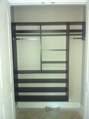 Wood Closet Organizers with Shelves and Hangs