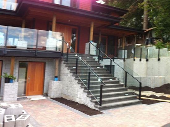 12mm Glass Railing with Black Posts